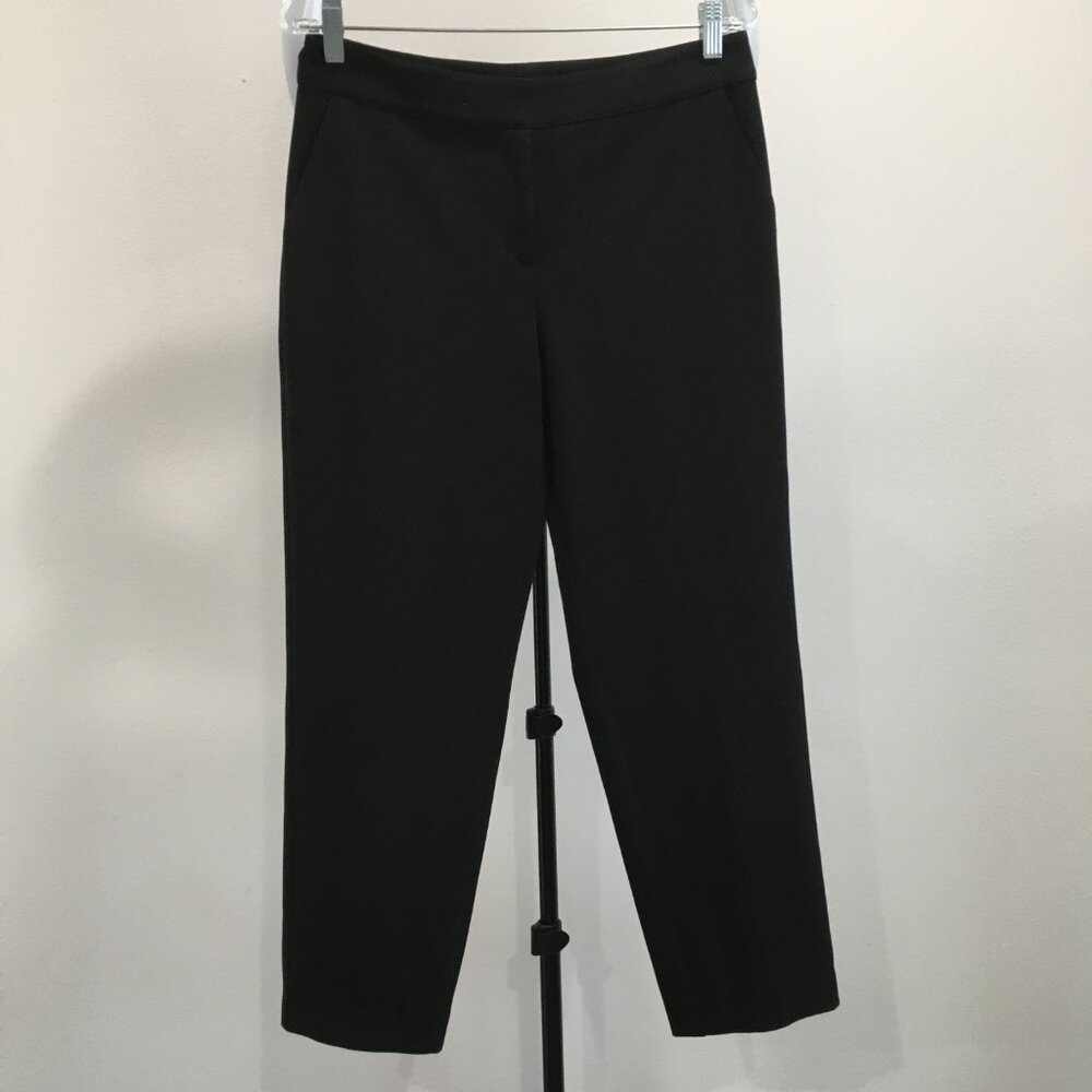 ST JOHN Caviar Black Crop/Ankle Dress Pant